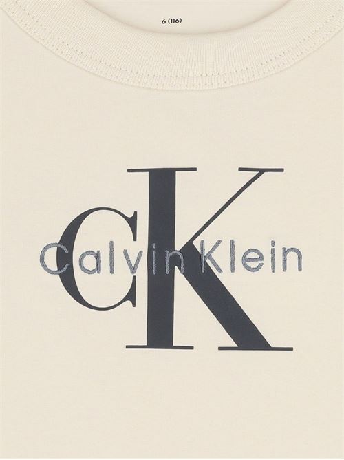 T-shirt bambino Calvin Klein grigia a manica corta Calvin Klein Kids | IB0IB02610PGB